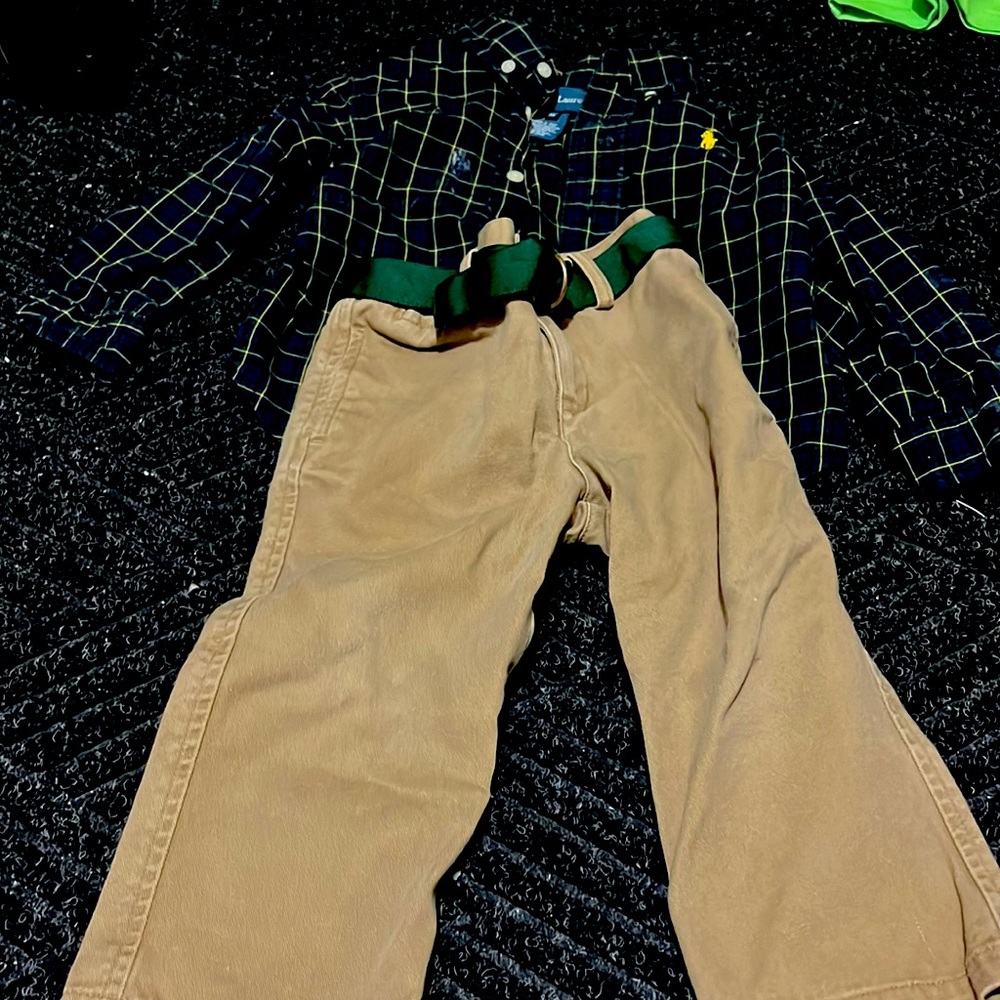 Boys Ralph Lauren fancy Button Down shirt and pants set boys size 18m